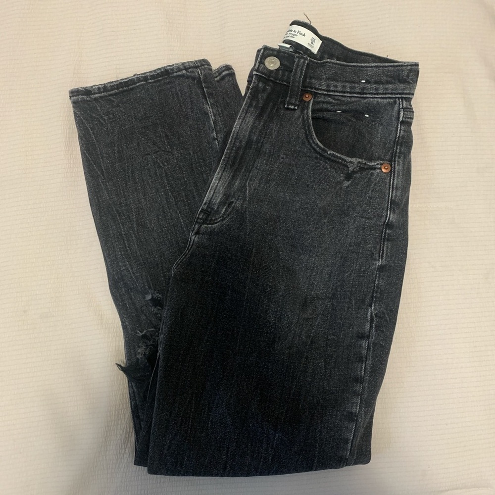 Abercrombie ankle straight jeans ultra high rise